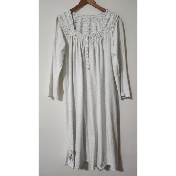 Lot of 2 Eileen West Womens Cotton Long Nightgowns Pink Blue Floral Size M - Picture 13 of 16